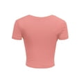 thumbnail image 4 of Women's Casual Slim Fit Short Sleeve Crew Neck Basic Crop Top T Shirts, 4 of 5