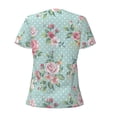 thumbnail image 6 of Fuzoiu Vintage Floral Print Women's V-Neck T-Shirt,Women's Short Sleeve Top, Comfortable for Work, Leisure, and Sports, 6 of 7