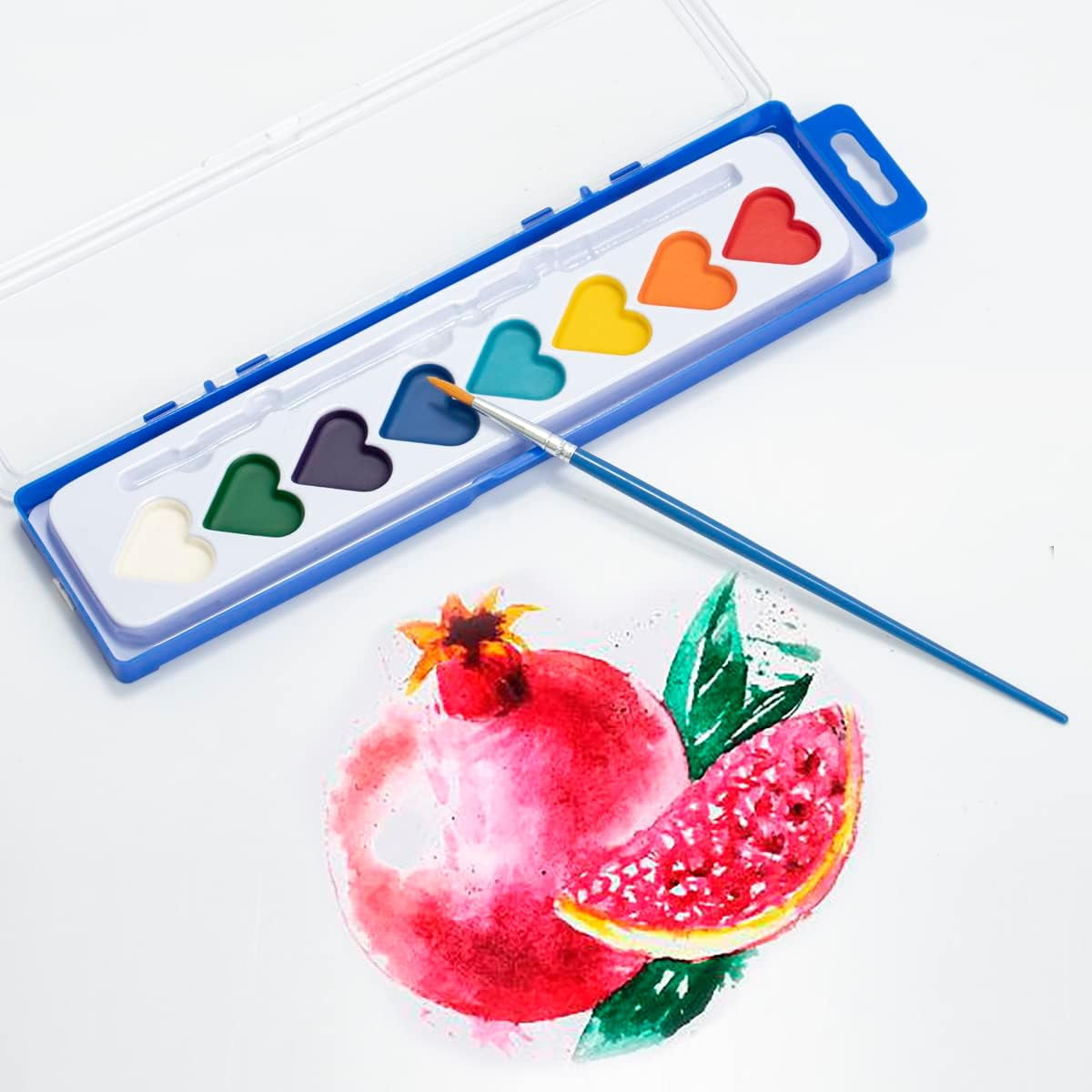 Heart Watercolors,Heart Paint Set,Heart Shaped Paint Palette,Heart Watercolor Paint Set,Class Valentine Paint Set,Heart Shaped Watercolor Paint Set,Heart Watercolor(24pcs 8.66*1.96in)from ANMUYUM