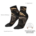 thumbnail image 6 of Rateoe Vintage Metal Dragon Pattern Quarter Crew Socks,Toe Seamed Ankle Socks,Cotton Cushioned Breathable Athletic Crew Sports Socks, 6 of 7
