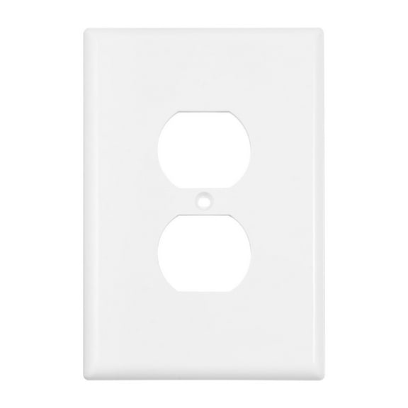 10-Pack 1-Gang Duplex Outlet Covers, Standard Wall Plate, White Receptacle Faceplate