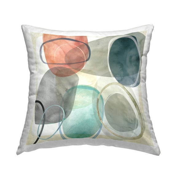Stupell Industries Neutral Tone Oblique Shapes Decorative Printed Throw Pillow Design by Carol Robinson.