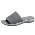 thumbnail image 2 of BONIXOOM Womens Sandals Comfortable Clearance Slip-On None V-Day Casual Summer Womens Shoes Gray Size 4.5, 2 of 7