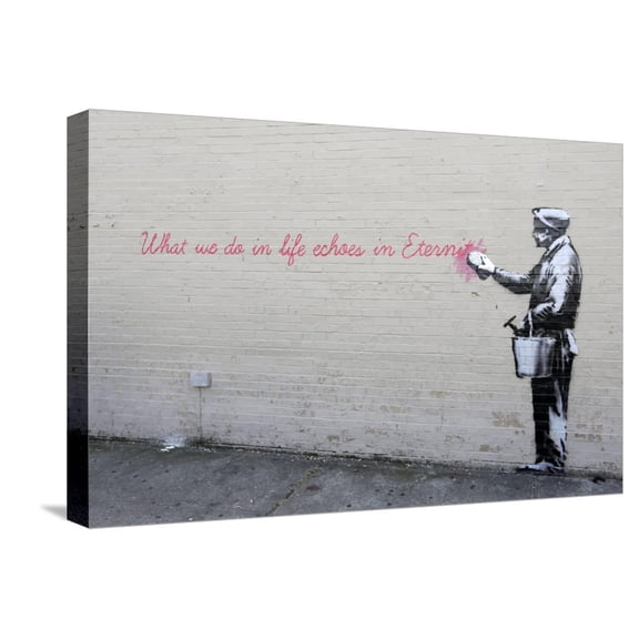 Art.com Echoes Stretched Canvas Print Wall Art by Banksy, 24" x 16"
