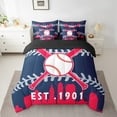 thumbnail image 5 of 7 Pcs Comforter Set Full Size,Sports Bed in a Bag with Flat Sheet and Fitted Sheet and Adults,Baseball Lovers Bedding Set with Pillowcase and Sham(Cleveland), 5 of 5