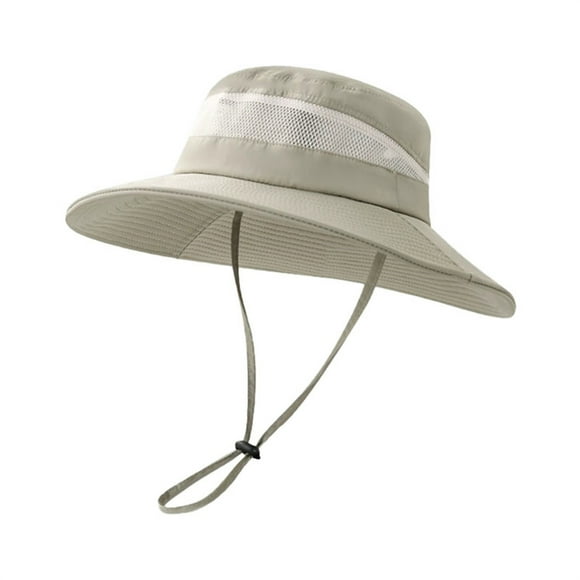 Berets Pebbuoy Summer Sun Hat Wide Brim Bucket Hat Adjustable Outdoor Rain Hat With Ponytail Hole For Fishing Hiking Camping Women Beret