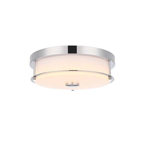 Living District Kolson 12 Inch Led Flush Mount In Chrome
