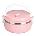 thumbnail image 3 of ESTINK Stackable Thermal Lunch Box,Thermal Lunch Box Stackable Hot Food Insulated Box 304 Stainless Steel Round Lunchbox Sealed Food Containers,Stainless Steel Thermal Lunch Box, 3 of 8