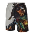thumbnail image 6 of Uemuo Fantasy Wizard Dog Art Pattern Men's Swim Trunks Hawaiian Beach Bathing Suit Swimsuits Beach Quick-Dry Shorts with Pockets-3X-Large, 6 of 9