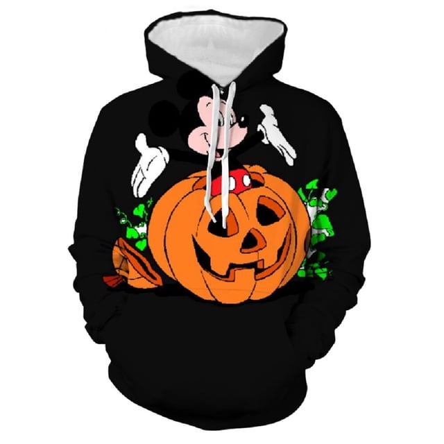 Sudadera con capucha de colección de Halloween para hombre, sudadera informal de manga larga con estampado 3D de Mickey, marca Disney, Y2k, Harajuku, Otoño, nueva