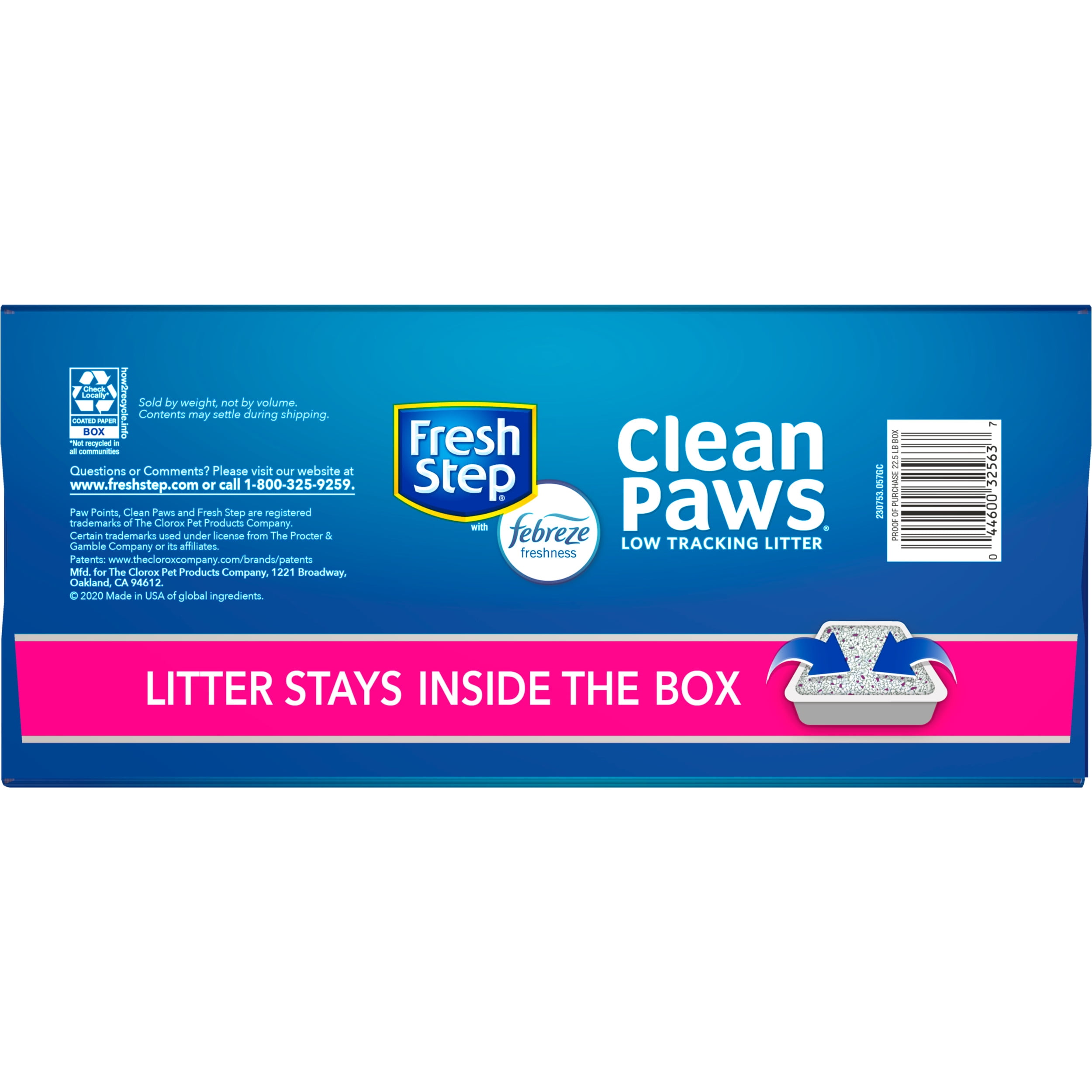 Fresh Step Clean Paws Calm Low Tracking Litter Clumping Cat Litter, 22.5 lb  - Foods Co.