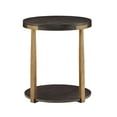 thumbnail image 3 of Weston Home Ario Wood and Metal T-Brace Round End Table, Brown Finish, 3 of 8