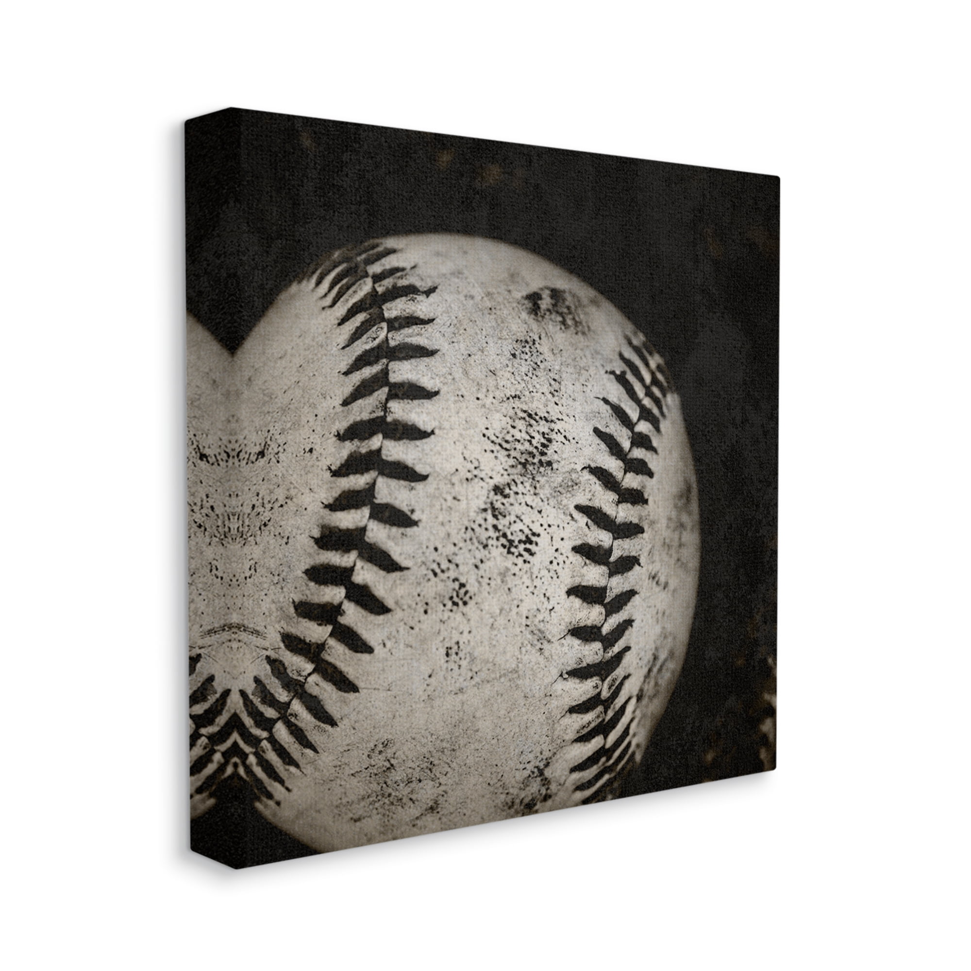 Stupell Industries Baseball Close Up Photography Sports Photography Gallery Wrapped Canvas Art Print Wall Art, 30 x 30