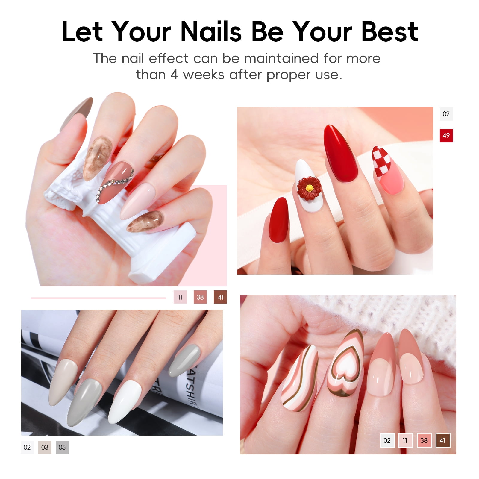 40PC Gel Nail Polish Kit with U V Lamp and Drill, White Black Red Blue Green 22Colors Gel Polish Set with Glossy Matte Glitter Soak Off Top Coat DIY Gifts for Women