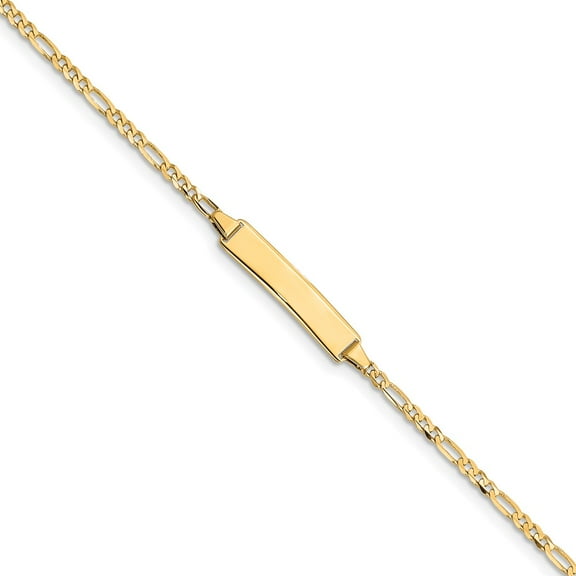 14K Yellow Gold bracelet ID Figaro 5.5 in Baby