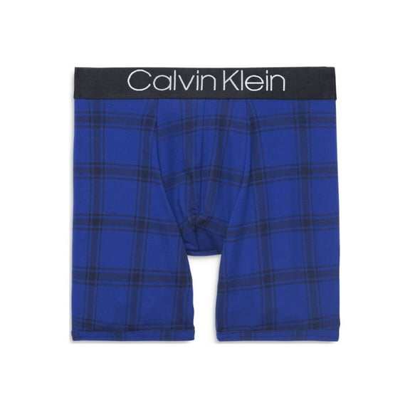 CALVIN KLEIN Intimates Blue Plaid Boxer Brief Underwear S