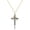M09 Sapphire Blue, Sep, variant on Crown Cross Pendant Necklace, Sparkling Cubic Zirconia Religious Faith Necklace for Women, 3 Colors Available Jewelry Gift