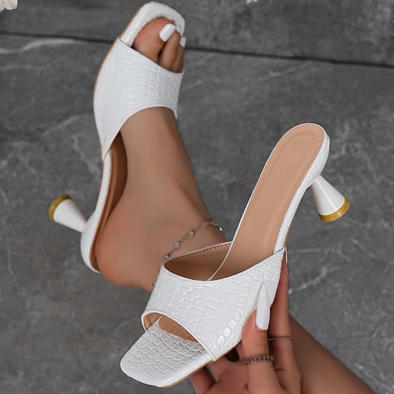 Taylonsss Women's Plus Size Fashionable Casual Open Toe Low Heel Sandals for Spring and Summer Comfort with One-Strap Design and Padded Footbed