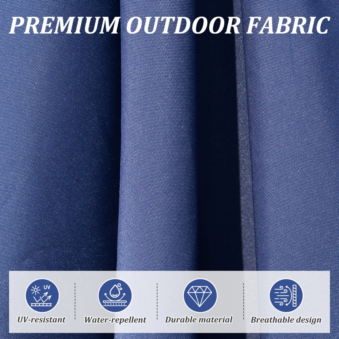 6.5'x10' Rectangle Patio Umbrella with Crank and Tilt - UV Resistant Outdoor Market Umbrella, Navy Blue, Aluminum Frame 6 Reinforced Ribs for Pool Deck Garden, 250g Polyester Fade-Resistant Canopy