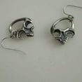thumbnail image 2 of GKNET 925 Sterling Silver Big Skull Drop Dangle French Wire Earrings Gothic Vintage, 2 of 9