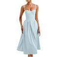 thumbnail image 2 of OSFVNOXV Women's Vintage Corset Dress Spaghetti Strap A-Line Midi Dress Elegant Cocktail Party Evening Dresses, 2 of 9
