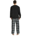 thumbnail image 4 of U2SKIIN Couple Pajama Sets, Plaid Matching Pajama Set for Men and Women Soft Warm Pjs Set（Black/White-black Plaid Mens, Small）, 4 of 6