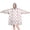 Pink Cat Head White Pattern, variant on Wearable Blanket Hoodie,Kawaii Cat and Tea Pink Pattern Oversized Sherpa Blanket Hoodie with Super Pockets,Super Warm Fuzzy Pullover for Women & Men