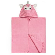 Kids Bath Collection 27 in. x 54 in. Cotton Hooded Bath Towel - 54 in.L x 27 in. W x 1 in. H Pink