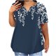 thumbnail image 1 of Camisetas Casuales de las Mujeres Largo Casual Impreso Cuello Redondo Suelto Top, Camiseta de Verano de Manga Corta, 1 of 5