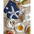 thumbnail image 2 of Navy Blue Starfish Coastal Kitchen Dish Towels for Drying Dishes Set of 4, Seaside Nautical Summer Ocean Waffle Weave Microfiber Hand Tea Bathroom Towels Quick Dry & Absorbent Towel 15.7x23.6, 2 of 5