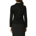 thumbnail image 3 of INSPIRE CHIC Women's Faux Suede Blazer Long Sleeve Lapel Collar Button Jacket XS Black, 3 of 5