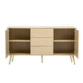 thumbnail image 5 of 58.2" Sideboard Buffet Cabinet, Storage Cabinet with 2 Doors and 3 Drawers, Modern Freestanding Sideboard with Adjustable Shelves, for Kitchen, Living Room, Hallway, Natural, 5 of 9