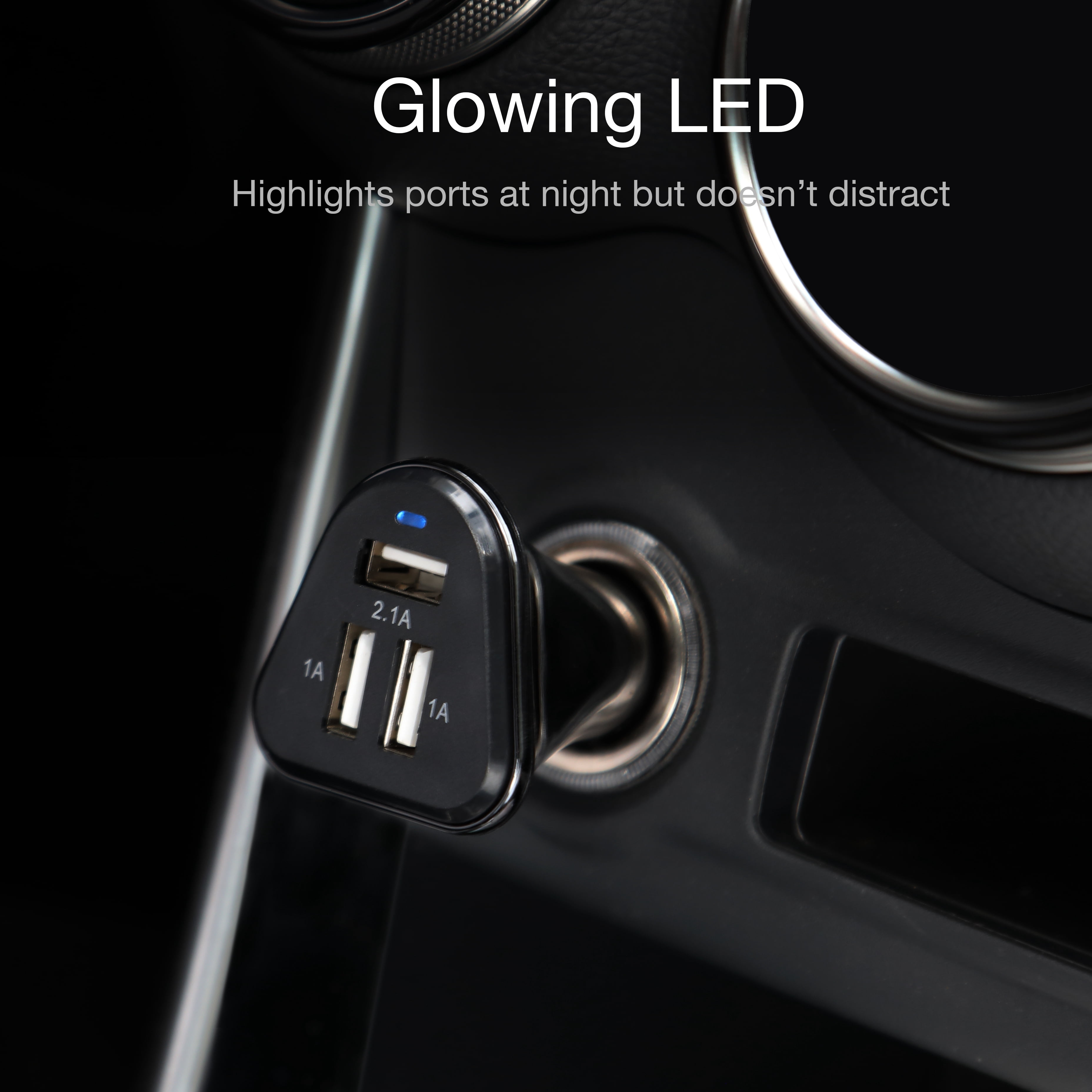 LAX 3 Port Car Charger - Black