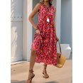 thumbnail image 4 of ZOELNIC Women's Summer Boho Dress Sleeveless V-Neck Maxi Sundress, Casual Loose Fit Tie-Dye Print Beach Dress, XL, 4 of 7