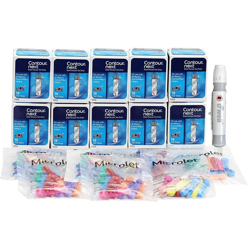 Contour Next Blood Glucose Test Strips 120 Test Strips, 120 Colored
