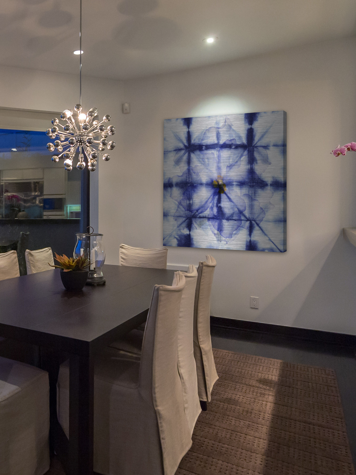 Parvez Taj Boxed in Blue Art Print on Brushed Aluminum