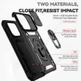 thumbnail image 2 of Armor Case for iPhone Stand with Slide Camera Cover & Kickstand Military Grade Heavy Duty Protective with Magnetic Holder for iPhone11PRO MAX(Black), 2 of 4