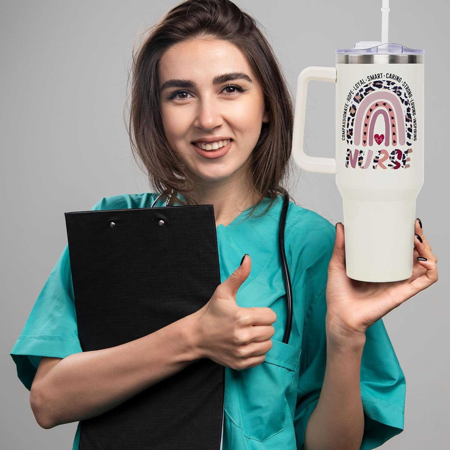 Nurse Gifts - Nurse Tumbler - Nurse Nutritional Facts Travel Coffee Mug Gift - 40oz Tumblers Nurse Gifts for Birthday, Christmas, Appreciation Week, Nursing School Graduation for Nurses