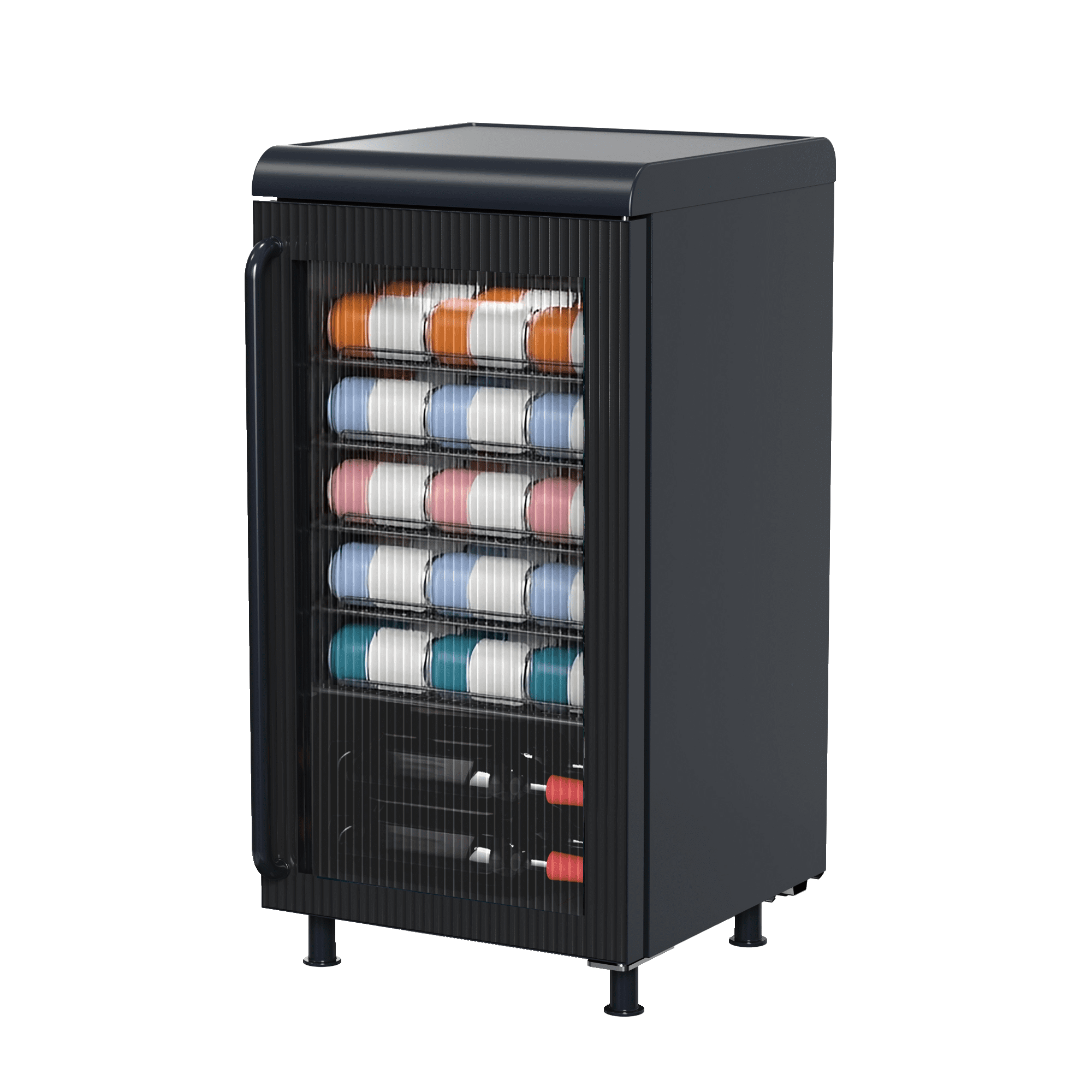 Frigidaire 27 Bottle / 117 Can Retro Wine Cooler with Built-in Bar Top, 3.1 Cu. ft. Beverage Refrigerator with Tempered Glass Door, Black