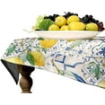 thumbnail image 4 of Vintage Lemon Tablecloth, Watercolor Yellow Lemons Blue Tiles Spring Summer Seasonal Print Table Cover for Holiday Picnic Party Dinner Table Decor 60x120in, 4 of 6