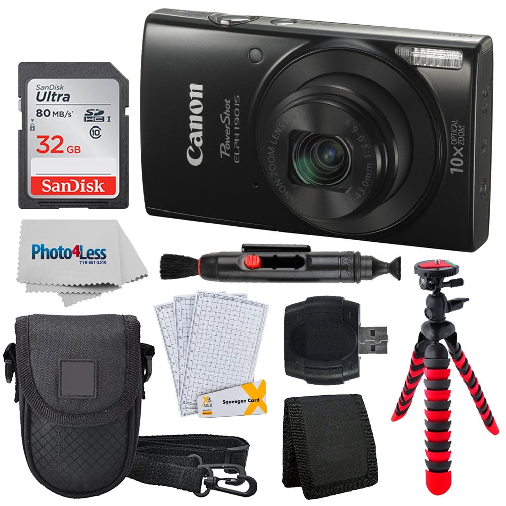 Canon PowerShot ELPH 190 IS Camera Black 10x Zoom + WiFi + 32GB