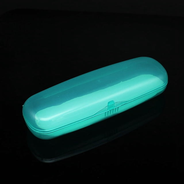 Estuche de plástico translúcido para gafas, estuche para gafas de presbicia azul transparente, caja de plástico rígido de PVC ligero, almacenamiento a presión