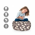 thumbnail image 2 of Retro Storage Toy Bag Chair, Poppy Flower Branches on Pastel Polka Dots Little Circles Backdrop Flourishing, Stuffed Animal Organizer Washable Bag, Small Size, Ivory and Brown, by Ambesonne, 2 of 3