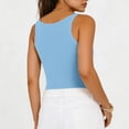 thumbnail image 6 of Women Tank Tops Round Neck Sleeveless Backless Summer Ribbed Fitted Cami Shirts, 6 of 7