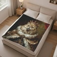 thumbnail image 2 of 3D King Cat Throw Blanket for Kids Adults Cat Lovers, Flannel Cat Blankets Gifts, Soft Warm Lightweight Throw for Bed, Couch, Home, Travel, 2 of 7