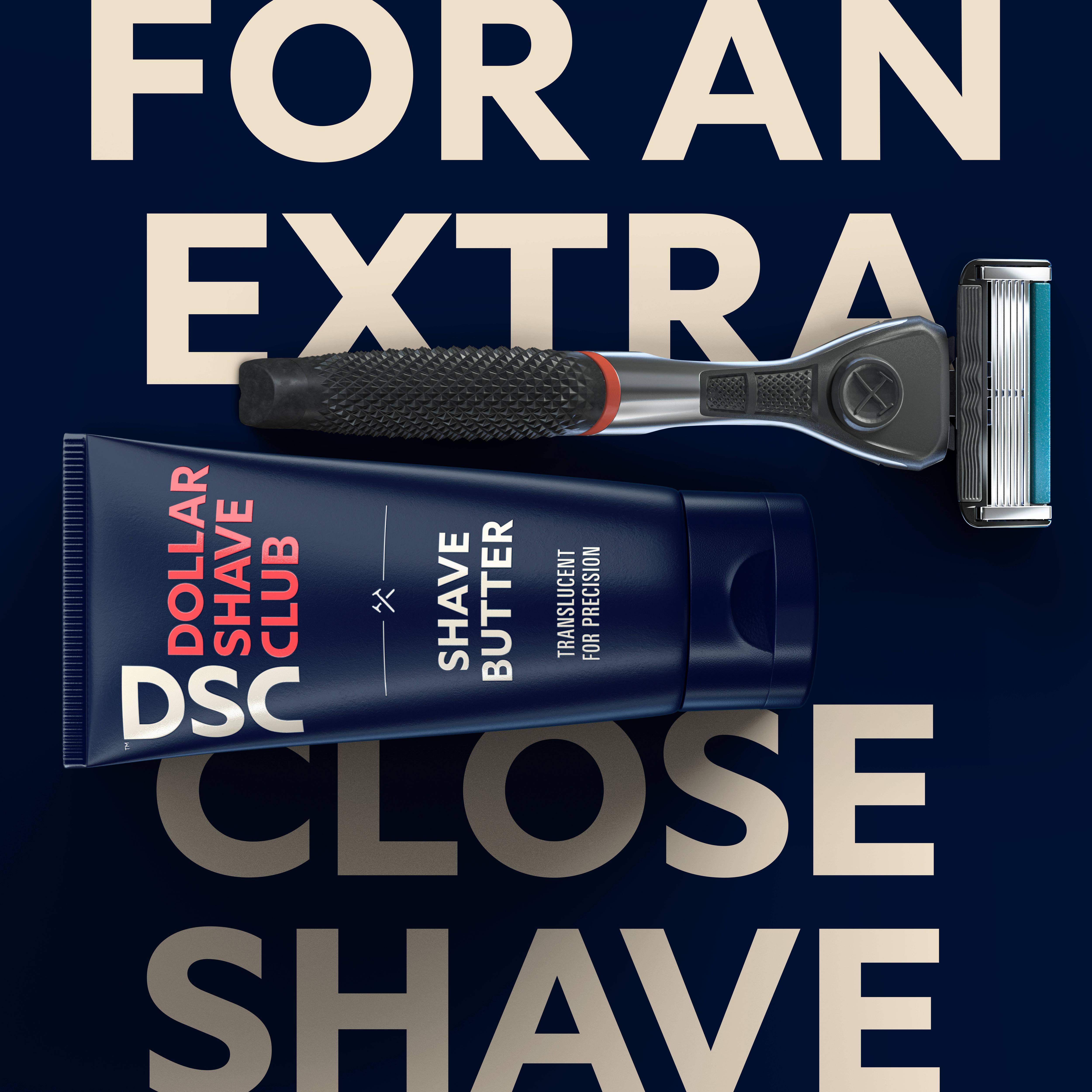 Dollar Shave Club 6-Blade Razor Bundle (Grey) with Shave Butter, 1 Handle, 4 Cartridges, 3 oz - image 3 of 5