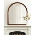 thumbnail image 3 of Kate and Laurel Hatherleigh Modern Transitional Arched Wooden Wall Mirror, 32 x 36, Walnut Brown, Decorative Wood Wide Arch Mirror for Use as Vanity Bathroom Accent or Living Room Mantel Decor, 3 of 9