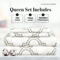 thumbnail image 2 of Casa Platino Queen Bedding Sheets Set – Naturally Cool 100% Cotton Percale Weave, Hotel Luxury Soft Comfort, Easy Wash 15”Deep Pocket – Trellis Silver, 2 of 7