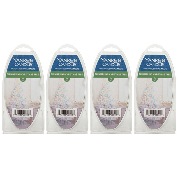 Yankee Candle Shimmering Christmas Tree Fragranced Wax Melts, 6 Wax Spheres per Package, Pack of 4 (24 Cubes Total)