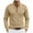 #05 Khaki 【Mix & Match: Stock Up on Your Favorite Colors】, variant on Men's Long Sleeve Color Block Button Up Shirt, Casual Fashion Top with Stand Collar, Patchwork Design, Soft Stretch Polyester Rayon Cotton Blend, Daily Wear Streetwear Work